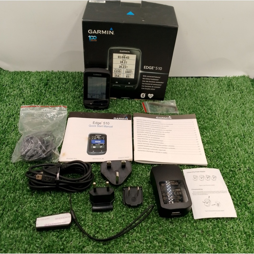 Garmin Edge 510 Bicycle Cycling Computer Bluetooth Black Tested & Working
